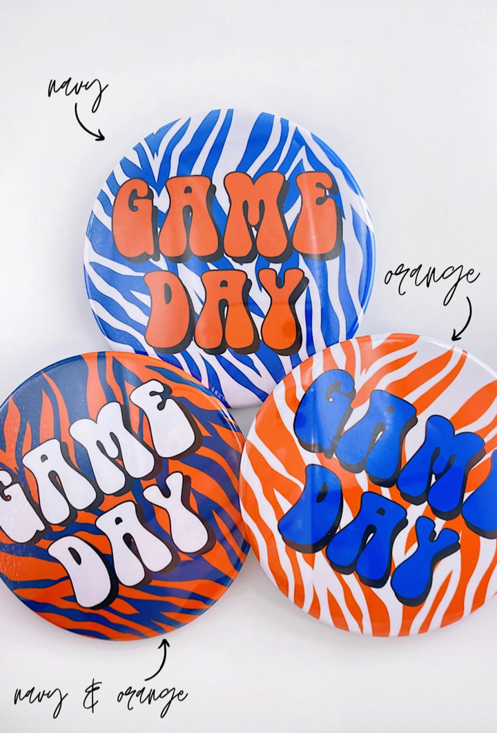 Zebra Game Day Button