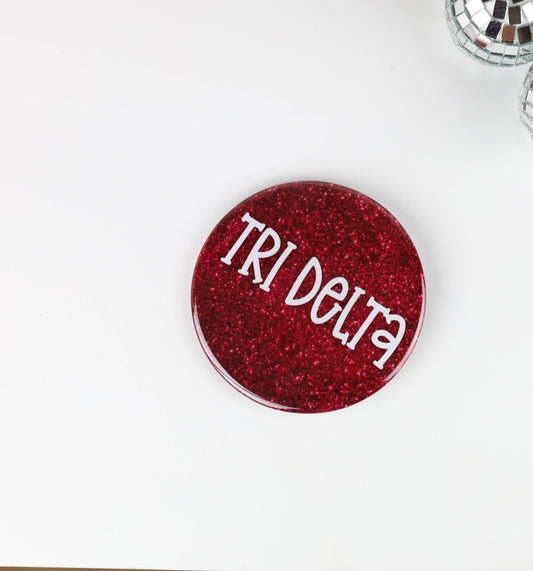 Tri Delta Maroon Glitter