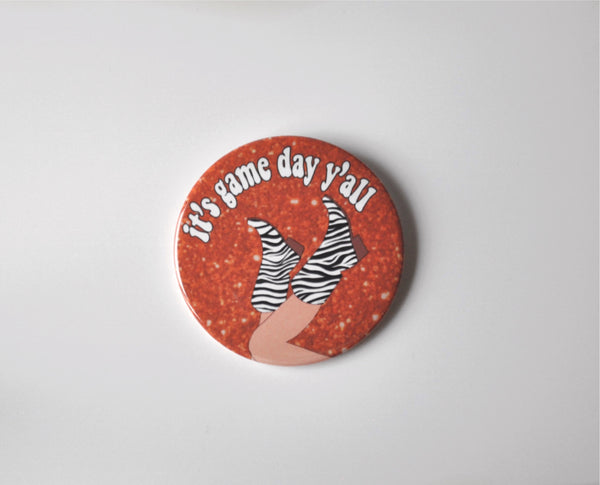 It's Game Day Y'all Button - Burnt Orange